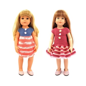 Crochet Pattern for Dresses for Hannah Gotz, Happy Kids Gotz, Magic Attic and other slim 18 inch dolls.