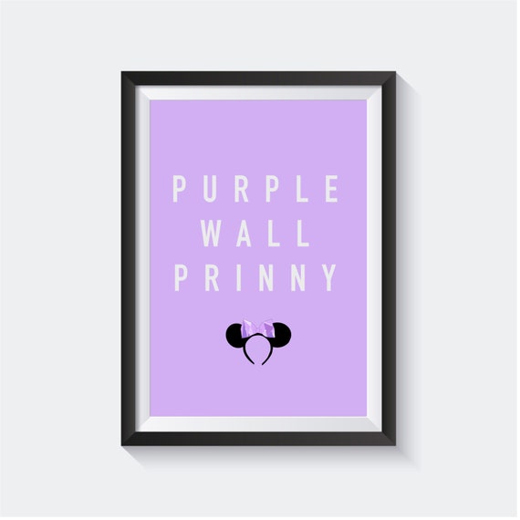 Walt Disney World Purple Wall Disney Print Etsy