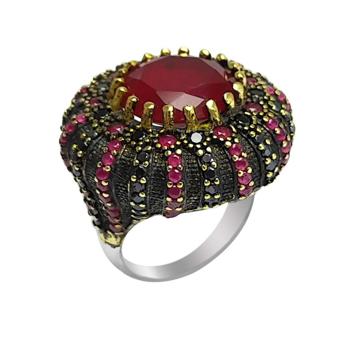 Silber Rubin Ringe für Frauen Großer Osmanischer Ring | Etsy