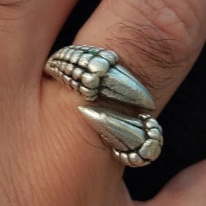98 / CLAW Dragon Ring, Silver Plated Animal Open Ring