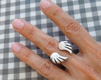 Silver Baby Angel Wings Ring, Festival Ring R56