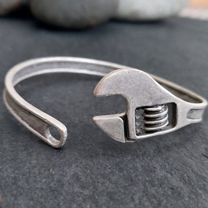 20-Silver Wrench Cuff Bracelet for Engineer Graduation