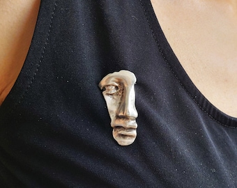 Antique Greek FACE Mask Brooch