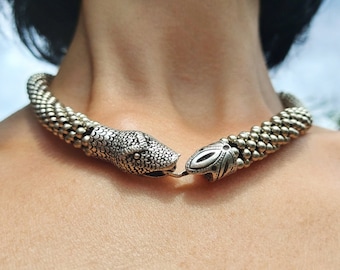 Collier Silver SNAKE / OUROBOROS Choker