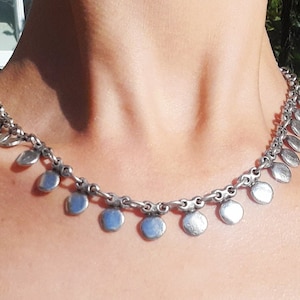 41- Silver Modernist Choker, Minimalist Modern Collar Necklace