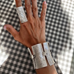 Tuareg Silver Cuff Bracelet: Chunky Bohemian Tribal Bangle
