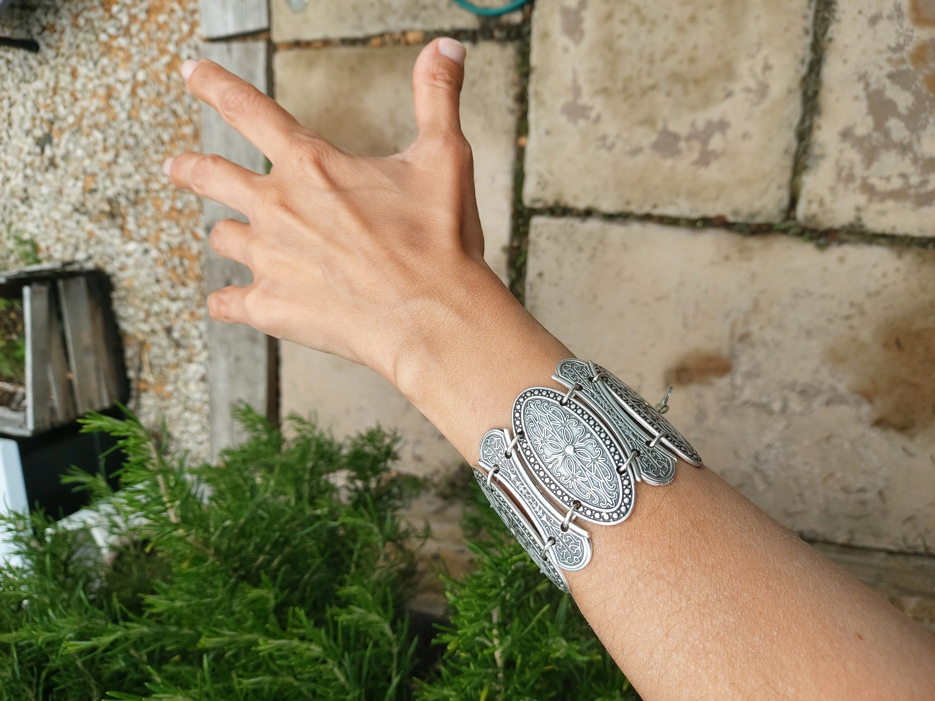 Indian Eagle Men Wide Bracelet Luxury Sterling Silver 925