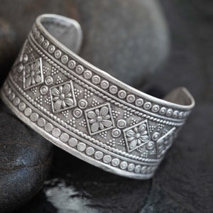 6-Indian Engraved WIDE Silver Statement Ring Cuff-Bracelet, ethnic boho cuff bangle-ring image 3