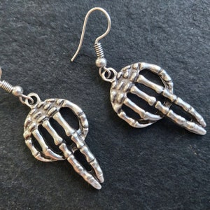 62 / skeleton hand earrings, zombie earrings, Day of the dead earrings, spooky jewelry