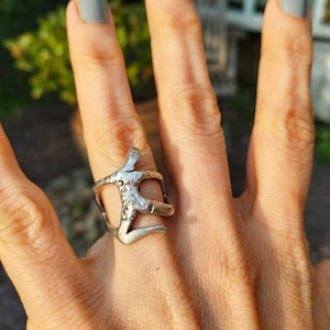 116 / Antique Silver Human Body Ring, Fidget Ring