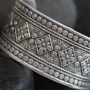 6-Indian Engraved WIDE Silver Statement Ring Cuff-Bracelet, ethnic boho cuff bangle-ring image 8