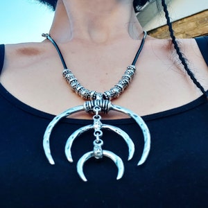 42/Silver Plated TUAREG Necklace, African Jewelry