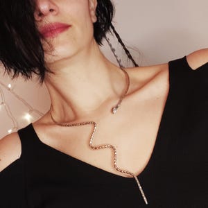 N10 SNAKE necklace silver gold OUROBOROS minimalist serpent jewelry y2k edgy gothic adjustable statement