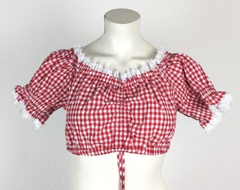 Dirndl blouse (M/38) red and white checked #109