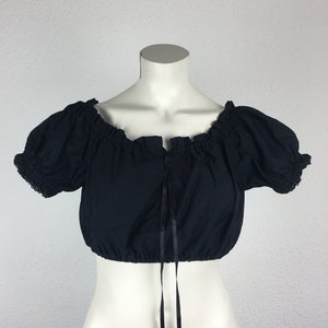 Dirndl blouse black (M) Carmen sleeves Hannah #902