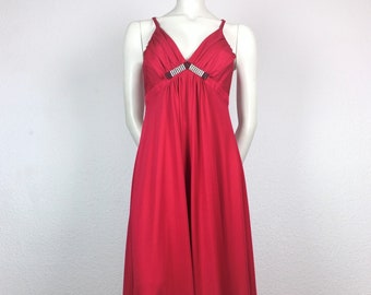 Vintage cocktail dress (S) maxi/long Yvette red