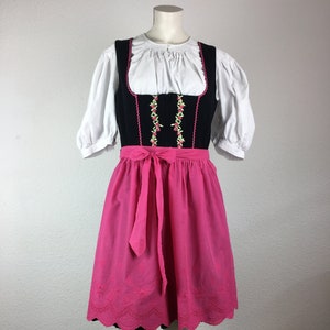 Dirndl vintage M 38 mini black pink with pink apron image 1