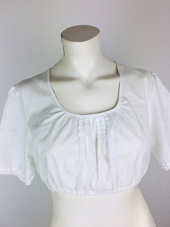 Dirndl blouse (S/meter) vintage old white/champag… - image 2