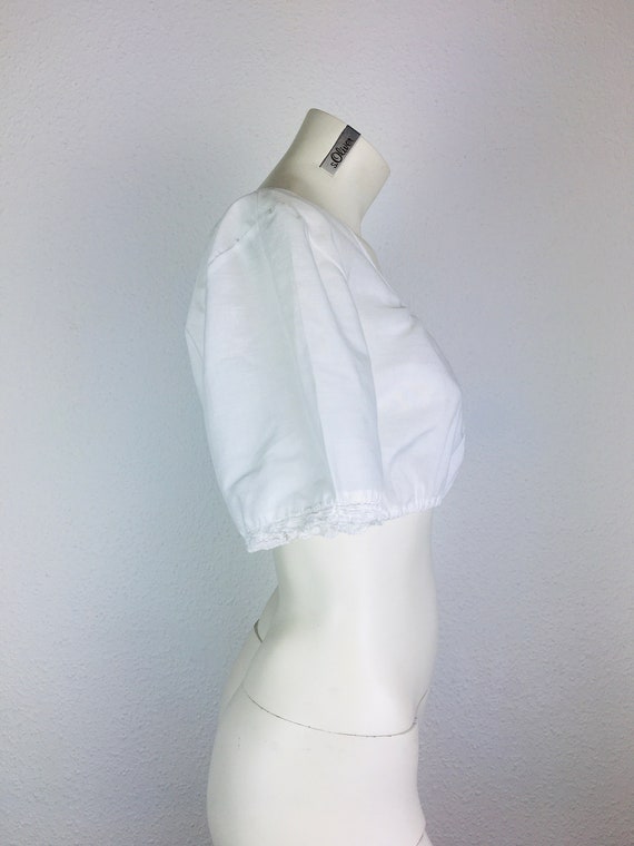 Dirndl blouse (S/meter) vintage old white/champag… - image 5