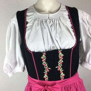 Dirndl vintage M 38 mini black pink with pink apron image 2