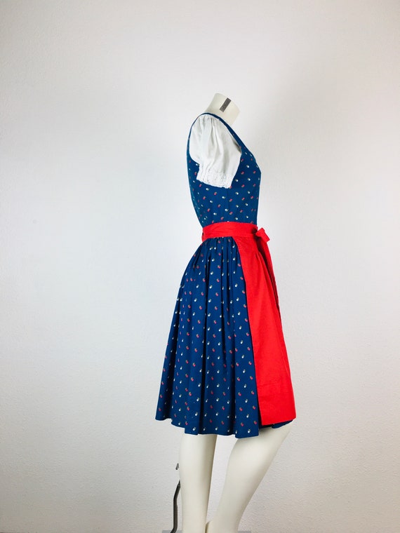 Dirndl vintage (XS) mini knee-length blue pattern… - image 2