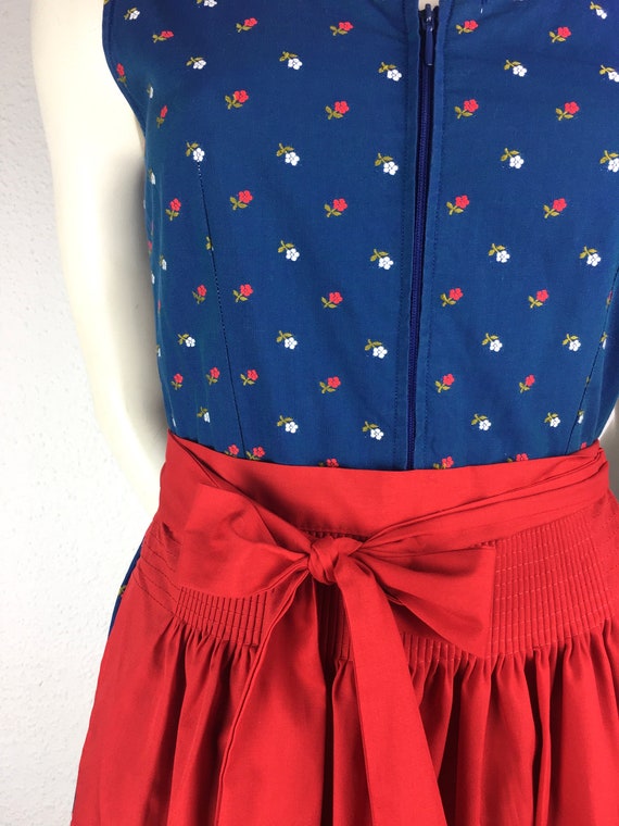 Dirndl vintage (XS) mini knee-length blue pattern… - image 7