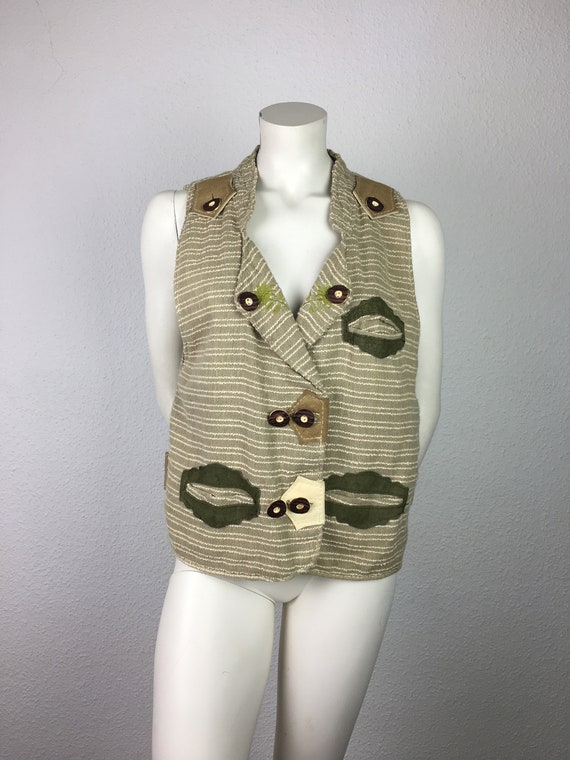 Traditional/country house top/vest (M/L) beige br… - image 1