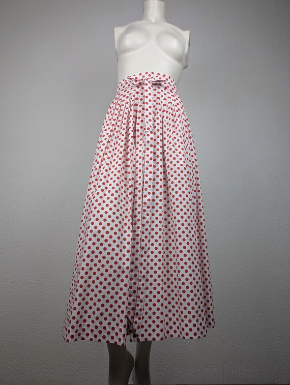 Dirndlschürze (L/XL) - 86 cm - weiß rot gepunktet
