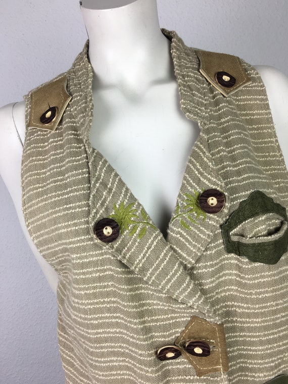 Traditional/country house top/vest (M/L) beige br… - image 2
