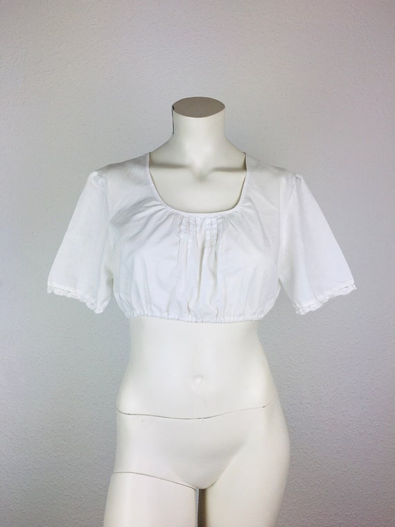 Dirndl blouse (S/meter) vintage old white/champag… - image 1