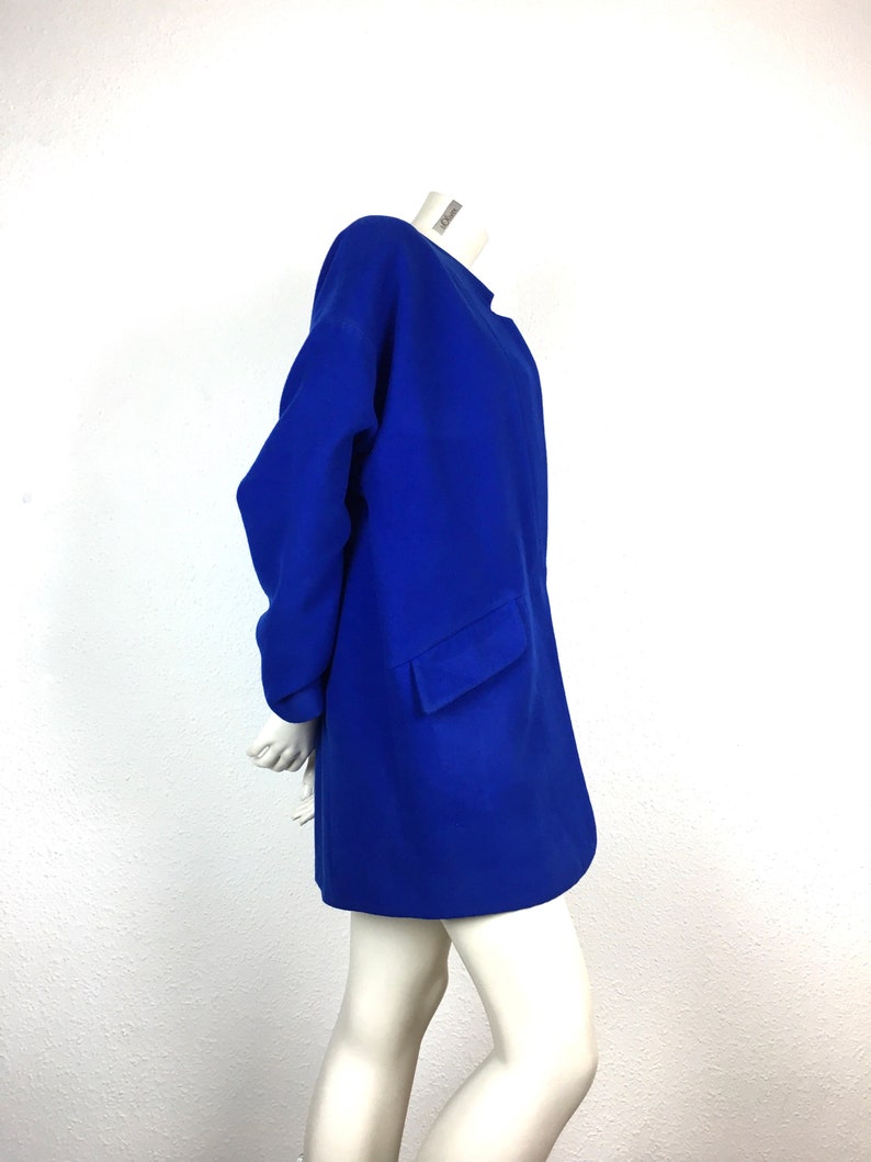 Vintage Mantel S-L royalblau oversize Bild 6