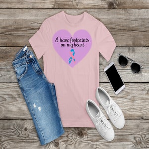 Footprints on my Heart Infant/Pregnancy Loss Unisex Jersey Short Sleeve Tee