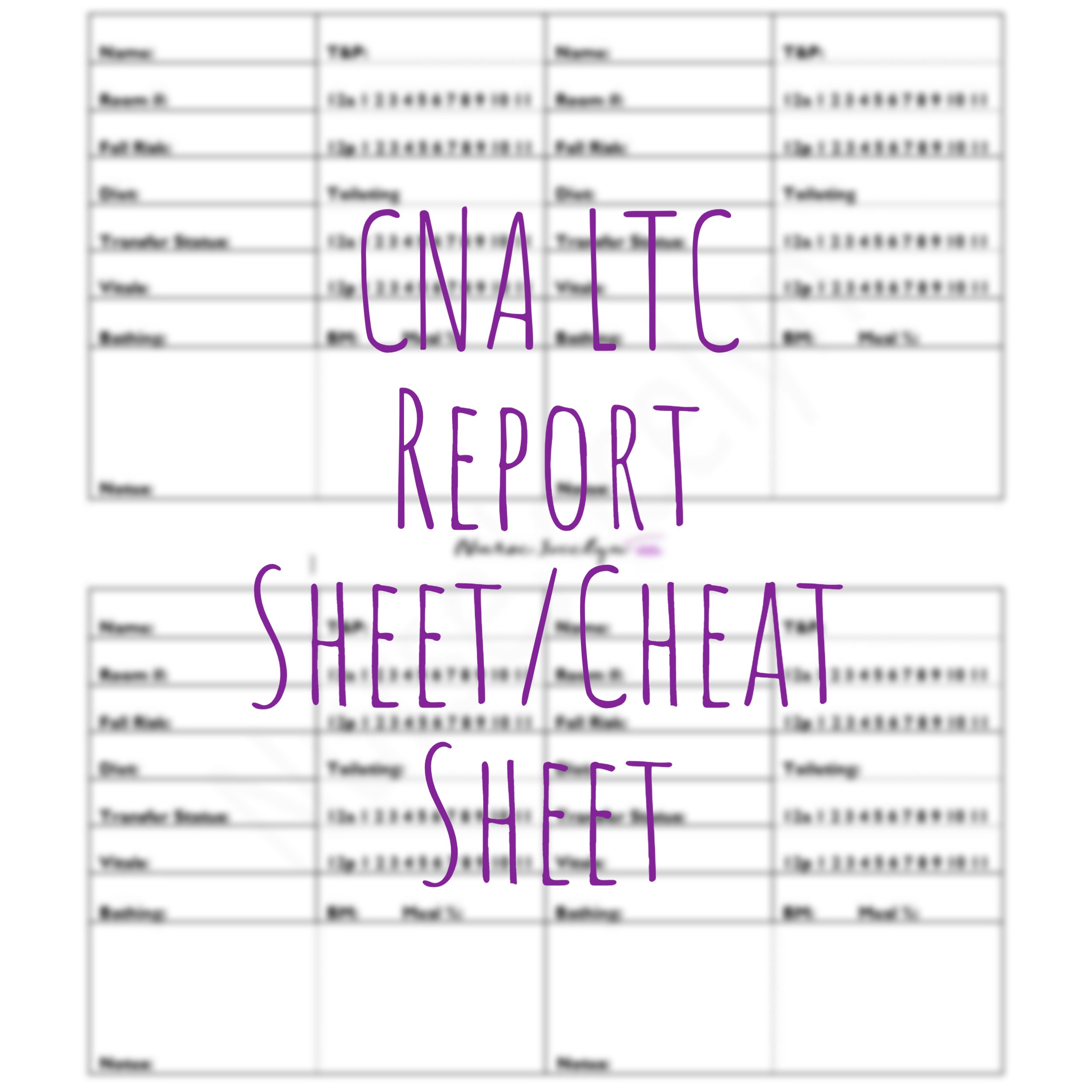 CNA LTC Cheat Sheet Brain Sheet Report Sheet Certified Nurse | Etsy