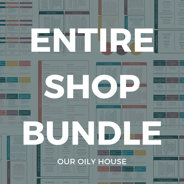 200+ Essential Oil Recipes and Blends Bundle | Printable Roller Bottle Labels and Recipe Cards | Our Oily House | Natural Solutions