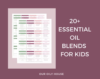 20+ Essential Oil Recipes for Kids | Essential Oil DIY Roller Bottle Labels for Children | Essential Oils for Kids | 10ml Roller Labels