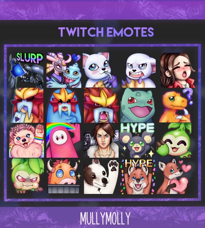 Custom Twitch Emotes Bit Reward Emotes Discord Emotes Etsy