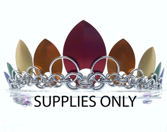 Rainbow Serenity Scalemaille Chainmaille Tiara Crown SUPPLIES ONLY