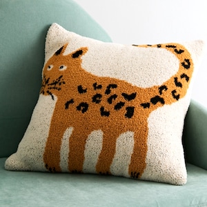 Cheeky Leopard On Super Plush Fabric! Snuggly & Stretchy Leopard Throw Pillow Cover - Cheetah Pillow, Leopard Pillow, Tiger Pillow, Cats