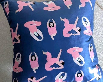Yoga Girls Velvet Pillow Cover – Yogini Poses Printed On Both Sides
