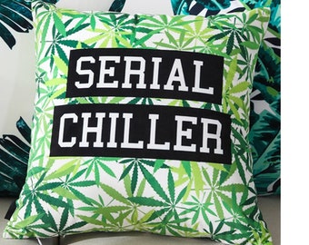 Double-Sided Print On Super Soft Velvet! Serial Chiller Throw Pillow Cover Is Cheeky And Fun. Great Gift For True Crime Lovers Or Stoners!