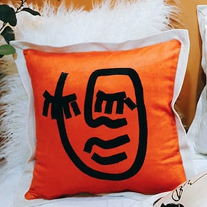Abstract Figures Throw Pillow Covers. Totally Original Accent Pillow Featuring Quirky Abstract Faces. Art Lovers Gifts. Picasso, Artwork