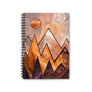 Abstract Mountains | Geometric Boho Journal | Spiral Notebook | Hiking Journal |