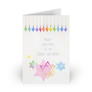 Carte de vœux juive de Noël | | de cartes de Noël Boho Carte Chrismukkah avec enveloppe | Petite amie juive