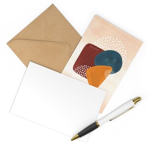 Ensemble de cartes postales vierges (7 pcs) | Formes modernes abstraites | | des cartes de vœux Boho Hey Bitch | Drôle de carte