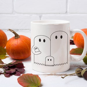 Ghost Family Ceramic Mug 11oz | Halloween gift | Gift for her | Cute Ghost Coffee Mug
