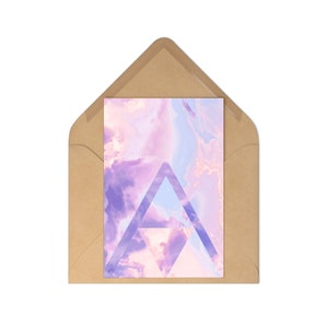 Tie Dye Postcards Set (7 pcs) | Abstract Modern Shapes | Boho Greeting Cards | Natural Envelope