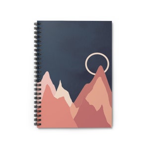 Abstract Mountain Notebook | Hiking Journal | Spiral Notebook | Travel Notebook | Coworker Work Gift