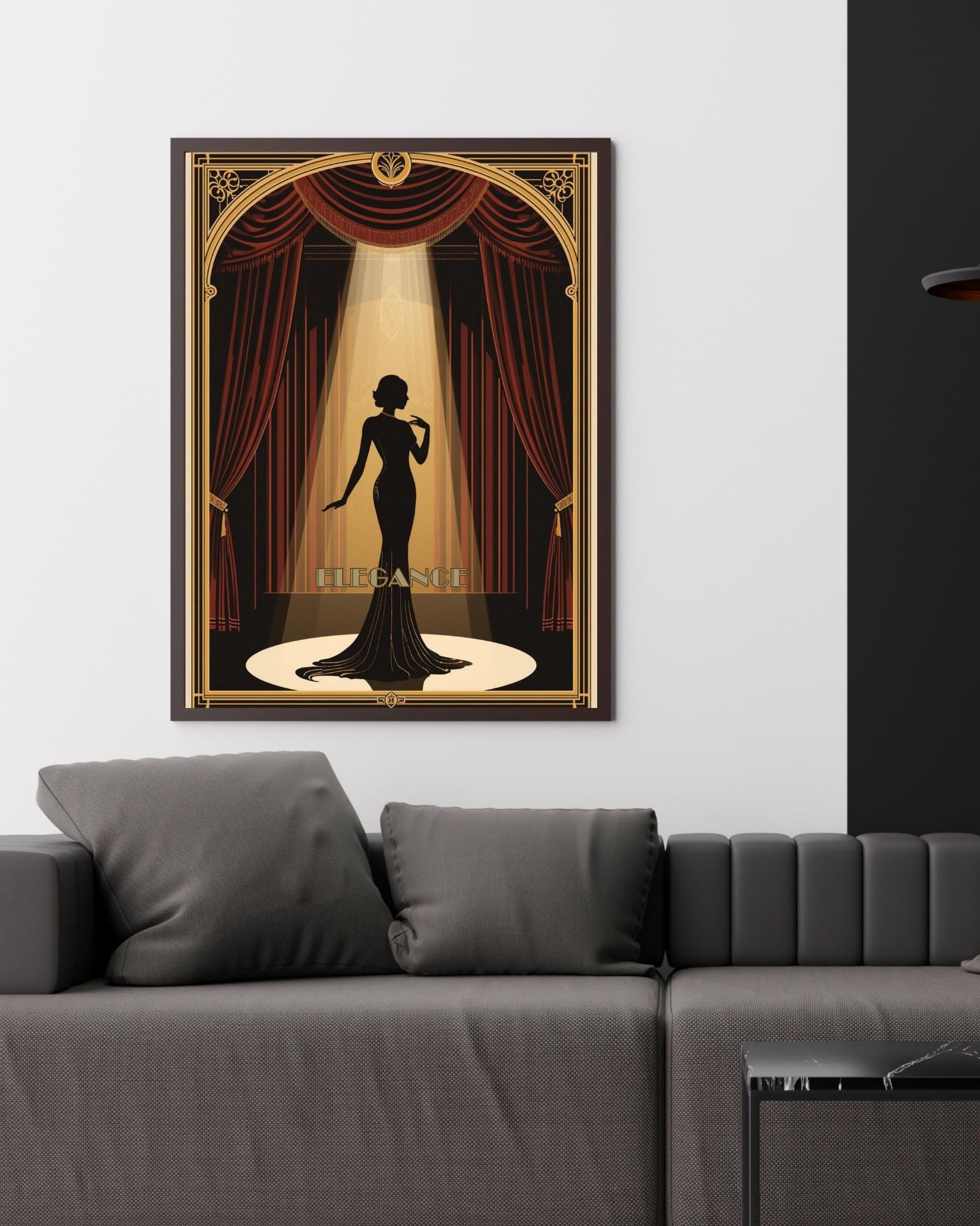 Art Deco Theatre Woman Print | Vintage Glamour Wall Art | UNFRAMED - Etsy