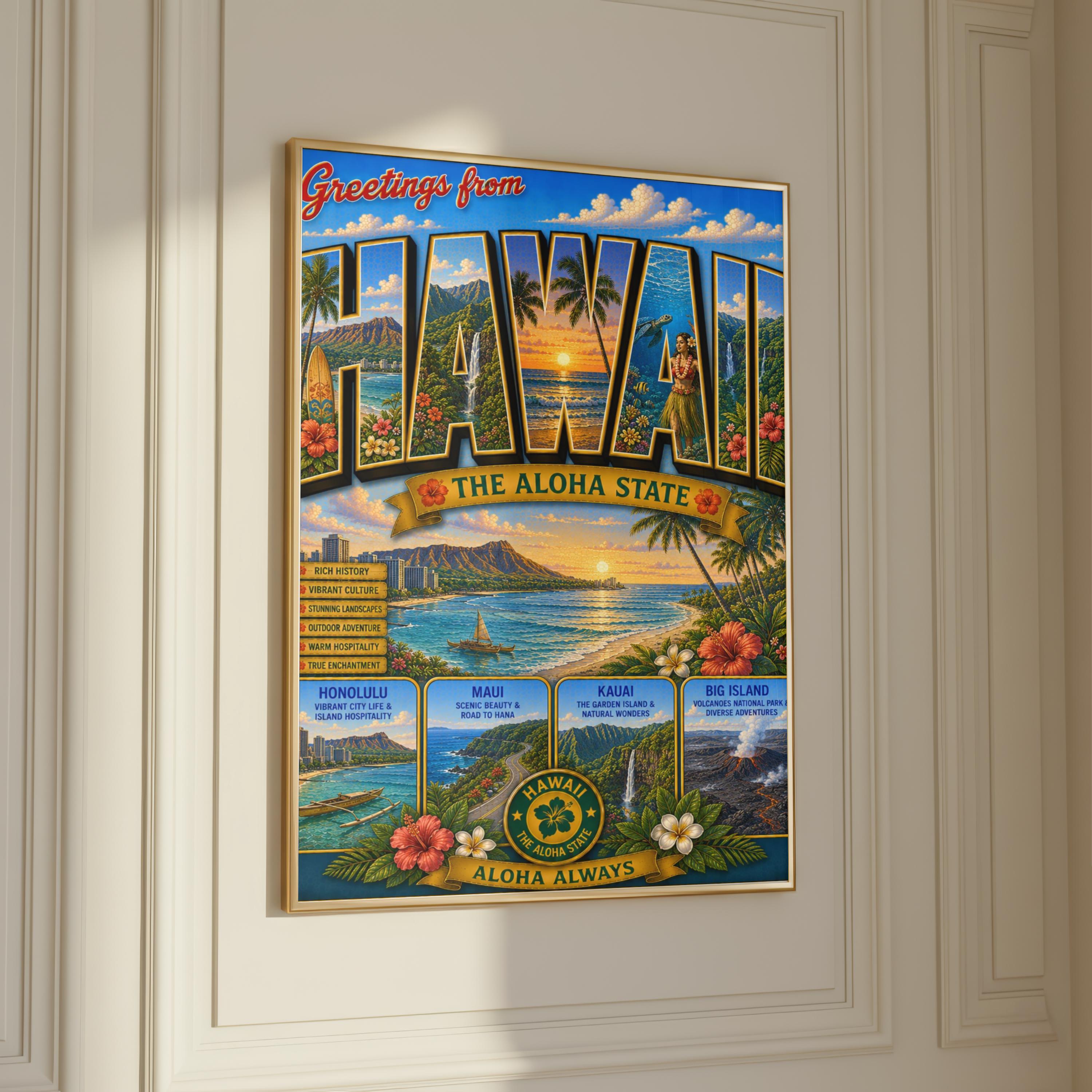 Hawaii vintage tourist posters - Etsy 日本