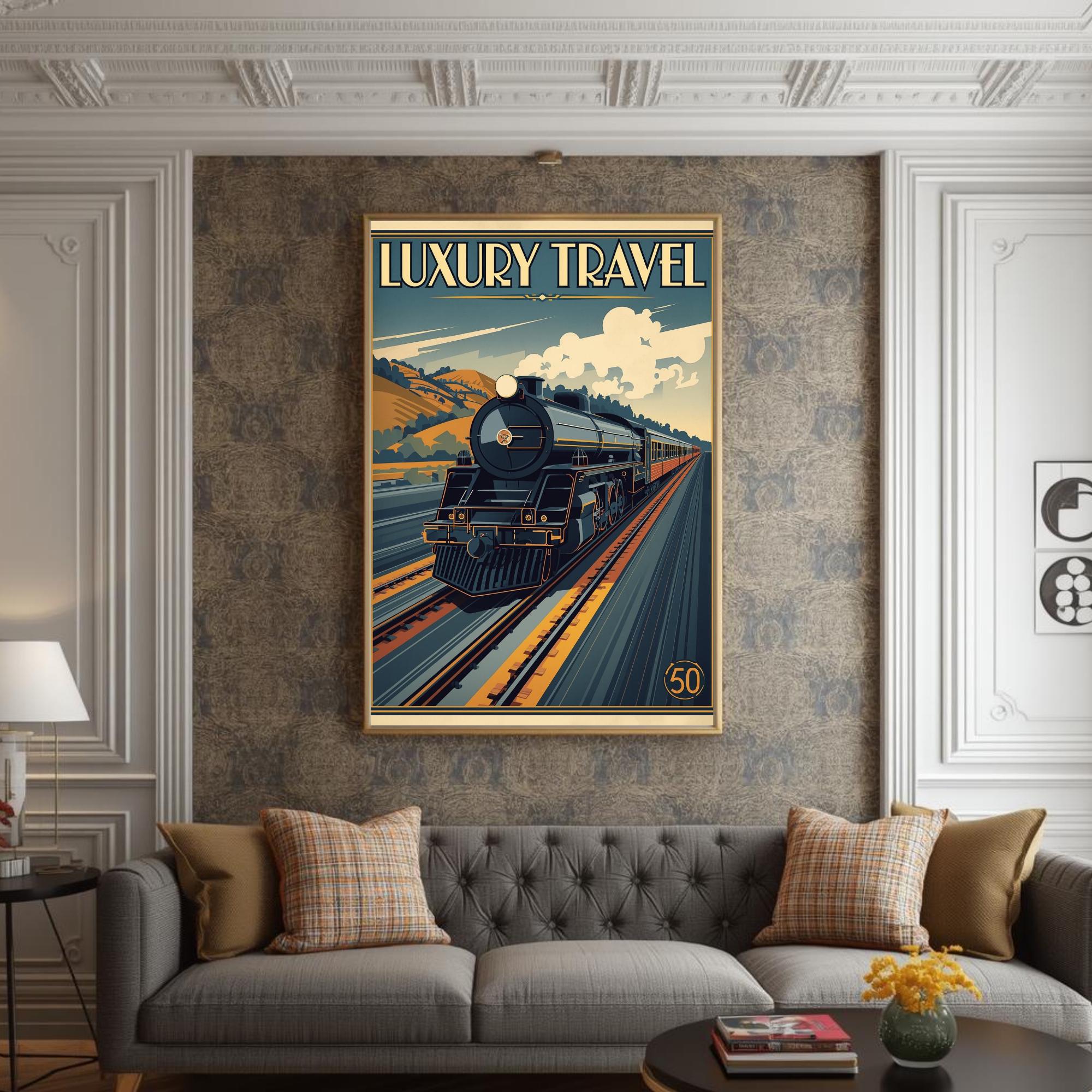 Art Deco Railway Train Print | Vintage Travel Poster | UNFRAMED - Etsy UK